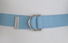 mens sky blue cotton D-ring canvas belt