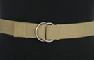 mens medium desert khaki D-ring cotton canvas belt