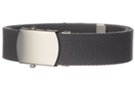 charcoal gray cotton 1-1/4" military-style web belt