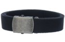 washed black cotton military web belt with buckle