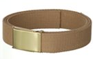 cotton 1-1/4" military-style web belt, khaki