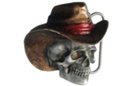 death valley cowboy hat and skull western belt buckle