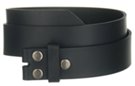 black medium wide genuine leather snap buckle belt strap