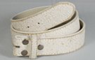 cracked white leather strap with snap closure