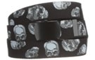 crazy skulls on black web belt