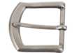 curved pewter single prong heel bar belt buckle