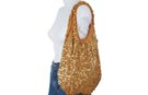 gold sequin slouch bag