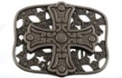 Patonce cross on crosses pewter belt buckle