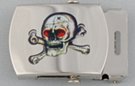 crossbones decal steel military-style buckle