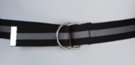 black, gray, black narrow D-ring canvas belt