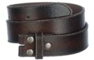 dark brown distressed leather strap with snap closure