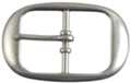 oval distressed nickel center bar belt buckle
