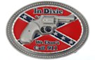 don't call 911 pistol rebel flag western belt buckle