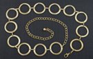 gold chain belt, smooth "doughnut" rings