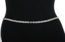 petite double line silver rhinestone belt