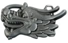 pewter belt buckle with medieval dragon