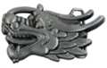 pewter belt buckle with medieval dragon