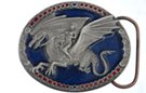 lady riding dragon on starry night belt buckle