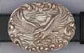 oval pewter belt buckle, eagle catching fish