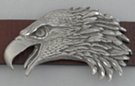 dress size eagle's head pewter belt buckle