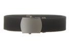 elastic polyester black military belt with nickel matte buckle