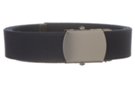 elastic polyester navy blue military belt with nickel matte buckle