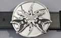 crossed electric guitars spinner belt buckle