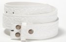 western scrollwork embossed white leather-look belt strap