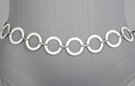 chain belt made of white enameled ring links