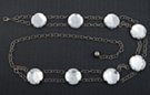 clear mirrored faceted acrylic circular stone costume double chain belt