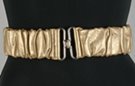 crinkled synthetic leather stretch belt with anchor latch buckle