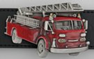small red american fire truck belt buckle
