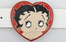 flapper girl in heart shape enamelled belt buckle