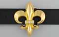 gold and rhinestone fleur-de-lis belt buckle