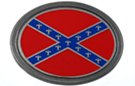 fleurs and bars red and blue cajun rebel flag belt buckle