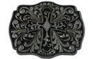 apostles cross on black and pewter belt buckle