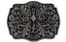 red apostles cross on pewter belt buckle