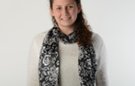 white floral print on black satin and sheer scarf