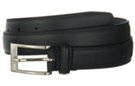 medium narrow men's grain leather dress belt, chrome buckle and leather retainer