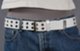 white double grommet web belt