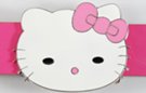 white face fuchsia bow kitty belt buckle