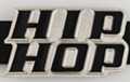 "Hip Hop" belt buckle in black and chrome