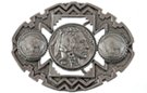shiny Indian head nickel western belt buckle with arrowhead cut-out