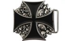 iron cross belt buckle with jumbled skulls