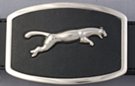 jaguar on black leatherette belt buckle