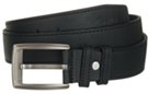 black jet stream embossed genuine leather casual dress belt with gunmetal buckle