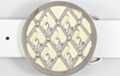 seven kaleidoscopic Baby Phat cats on disc belt buckle