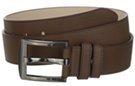 brown Komodo dragon embossed genuine leather casual dress belt with gunmetal buckle