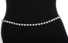 large single line silver rhinestone belt