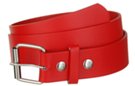 red manufactured leather 1-1/2" belt strap with buckle